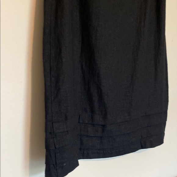 Original Nicole Miller Black Linen Puff Sleeve V-Neck Sheath Mini Dress - Small - Picture 6 of 12